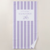 Niedlicher Lavendel Coquette Preppy-Brautparty Strandtuch (Vorderseite)