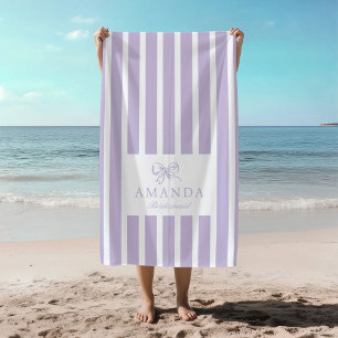 Niedlicher Lavendel Coquette Preppy-Brautparty Strandtuch