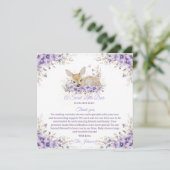 Niedlicher Lavendel Lila Blumenkinderdusche Dankeskarte (Stehend Vorderseite)