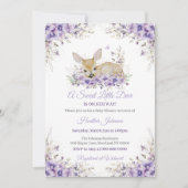 Niedlicher Lavendel Lila Blumenkinderdusche Einladung (Vorderseite)