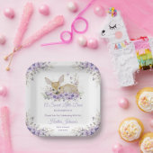 Niedlicher Lavendel Lila Blumenkinderdusche Pappteller (Party)