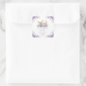Niedlicher Lavendel Lila Blumenkinderdusche Quadratischer Aufkleber (Tasche)