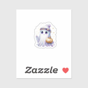 Niedlicher Lavendel Lila Ghost Halloween Spooky Bo Aufkleber