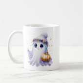 Niedlicher Lavendel Lila Ghost Halloween Spooky Bo Kaffeetasse (Links)