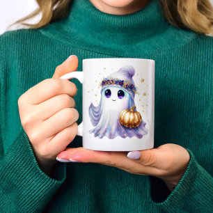 Niedlicher Lavendel Lila Ghost Halloween Spooky Bo Kaffeetasse