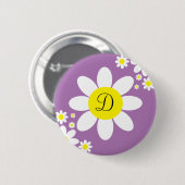 Niedlicher Lavendel- und White-Daisy-Single Button (Vorne & Hinten)