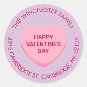 Niedlicher Lavendel Valentinstag Runder Aufkleber (Vorderseite)