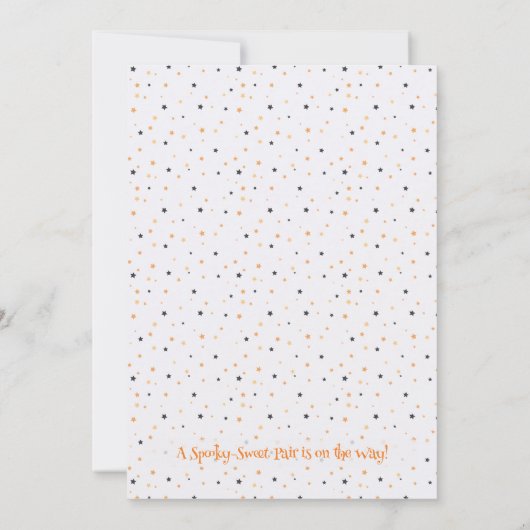 Niedlicher Lavendel Wasserfarbe Twins Ghost Baby D Einladung (Rückseite)