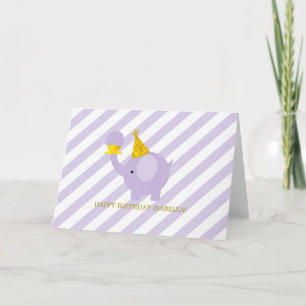 Niedlicher Lavender Elephant Geburtstag Dankeskarte
