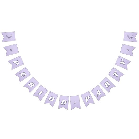 Niedlicher Lavender Lila Funky Lettering Wimpelkette (Alle)