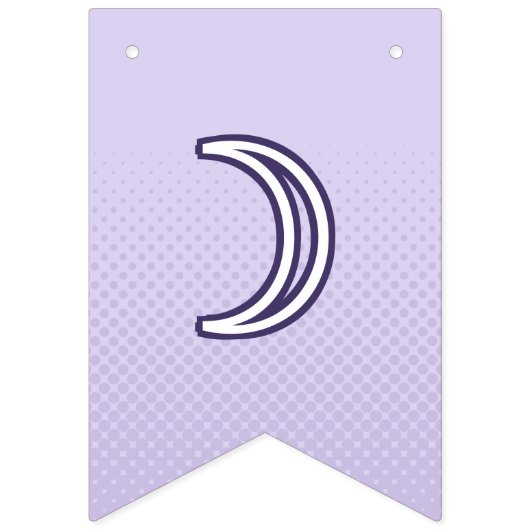 Niedlicher Lavender Lila Funky Lettering Wimpelkette (Erste Fahne)