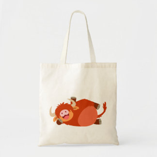 Niedlicher Lazy-Cartoon Hochland-Kuhtasche Tragetasche