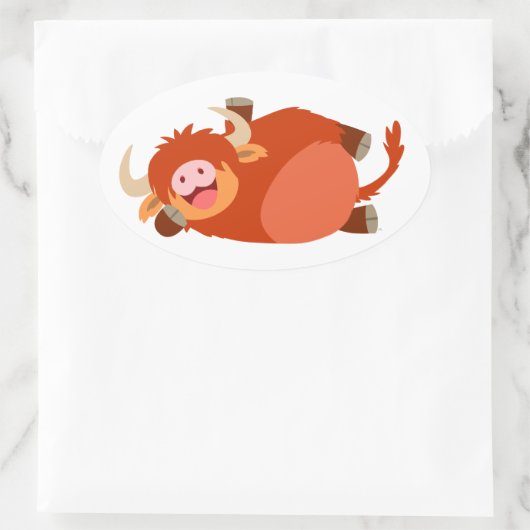 Niedlicher Lazy-Cartoon-Sticker Ovaler Aufkleber (Tasche)