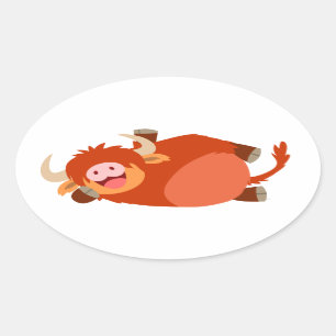Niedlicher Lazy-Cartoon-Sticker Ovaler Aufkleber