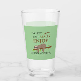 Niedlicher Lazy Sloth, der auf Baumwoll-Funny-Text Glas