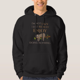 Niedlicher Lazy Sloth, der auf Baumwoll-Funny-Text Hoodie