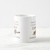 Niedlicher Lazy Sloth, der auf Baumwoll-Funny-Text Kaffeetasse (Mittel)