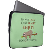 Niedlicher Lazy Sloth, der auf Baumwoll-Funny-Text Laptopschutzhülle (Vorne Rechts)