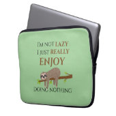 Niedlicher Lazy Sloth, der auf Baumwoll-Funny-Text Laptopschutzhülle (Vorderseite Links)
