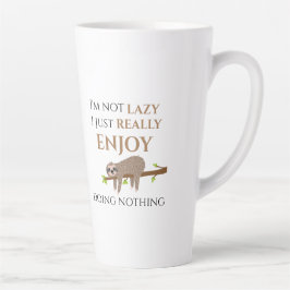 Niedlicher Lazy Sloth, der auf Baumwoll-Funny-Text Milchtasse