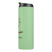 Niedlicher Lazy Sloth, der auf Baumwoll-Funny-Text Thermosbecher (Nach rechts gedreht)