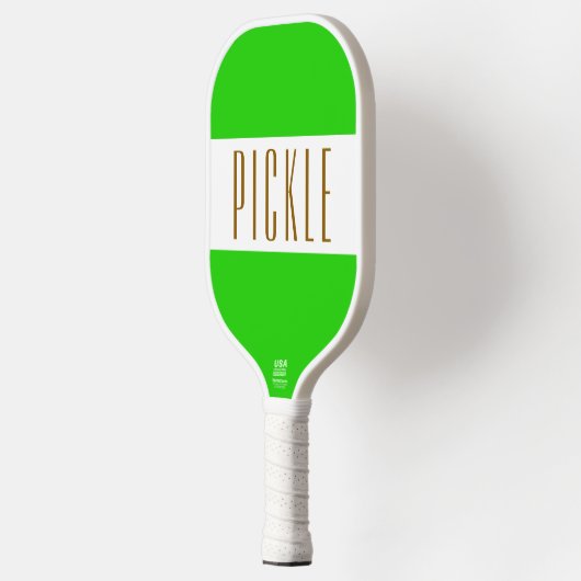 Niedlicher, lebendiger, grün-weißer PICKLE-Streife Pickleball Schläger (Links)