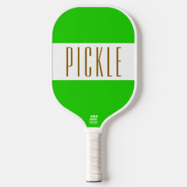 Niedlicher, lebendiger, grün-weißer PICKLE-Streife Pickleball Schläger