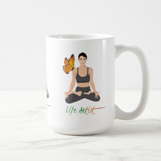 Niedlicher Lebenskünstler Zitat Butterfly Yoga Ins Kaffeetasse (Rechts)