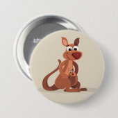 Niedlicher lebhafter Känguru Button (Vorne & Hinten)