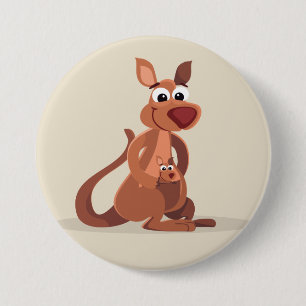 Niedlicher lebhafter Känguru Button