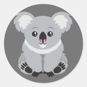 Niedlicher lebhafter Koala-Bär Runder Aufkleber