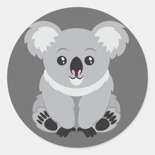Niedlicher lebhafter Koala-Bär Runder Aufkleber (Vorderseite)