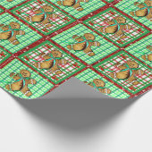 Niedlicher Lebkuchen-Mann bessert Geschenkpapier (Ecke)