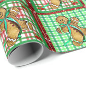 Niedlicher Lebkuchen-Mann bessert Geschenkpapier (Rolleneckpunkt)