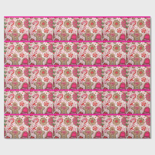 Niedlicher Lebkuchen-Mann Geschenkpapier (Flach)