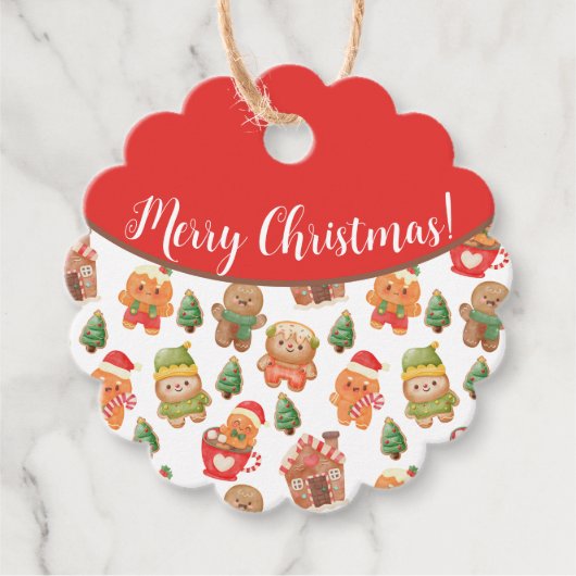 Niedlicher Lebkuchen Mann Kekse Weihnachtsfeiertag Geschenkanhänger (Vorderseite)