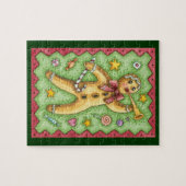 Niedlicher Lebkuchenmann Blühende Horn, Weihnachts Puzzle (Horizontal)