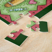 Niedlicher Lebkuchenmann Blühende Horn, Weihnachts Puzzle (Seite)