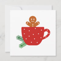 Niedlicher Lebkuchenmann in einer roten Kaffeetass