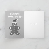 Niedlicher Lebkuchenmensch Weihnachtsgrüße Feiertagskarte (Innenseite)
