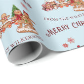 Niedlicher Lebkuchenzug und Weihnachten Geschenkpapier (Rolleneckpunkt)