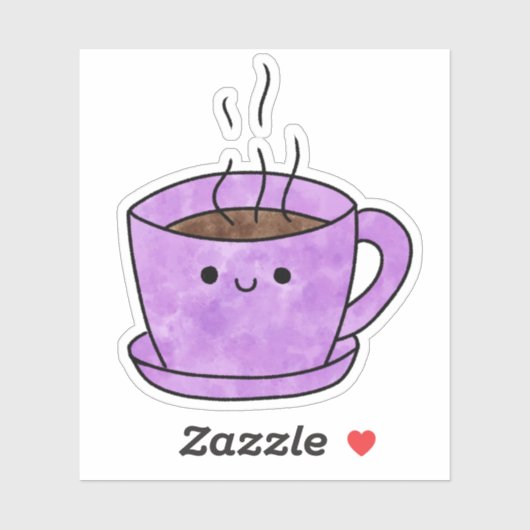 Niedlicher leckerer Kaffee Aufkleber (Blatt)