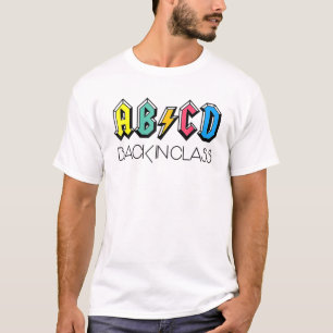 Niedlicher Lehrer ABCD zurück in der Klasse farbig T-Shirt