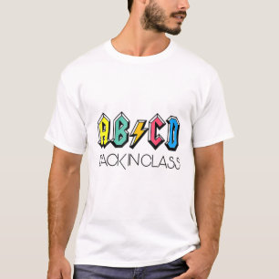 Niedlicher Lehrer ABCD zurück in der Klasse farbig T-Shirt