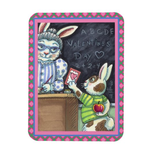 NIEDLICHER LEHRER-BUNNY-RABBIT MAGNET (Vertikal)
