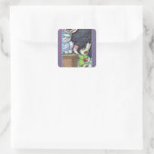 NIEDLICHER LEHRER-BUNNY-RABBIT QUADRATISCHER AUFKLEBER (Tasche)