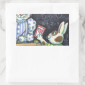 NIEDLICHER LEHRER-BUNNY-RABBIT RECHTECKIGER AUFKLEBER (Tasche)