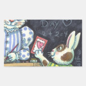 NIEDLICHER LEHRER-BUNNY-RABBIT RECHTECKIGER AUFKLEBER (Vorderseite)