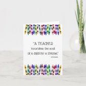 Niedlicher Lehrer ernährt das Soul von Kindern für Karte (Vorderseite)