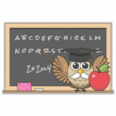 Niedlicher Lehrer mit Apple-Cartoon Aufkleber (Vorderseite)